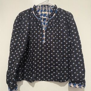 NWOT WARM navy blouse 100% cotton